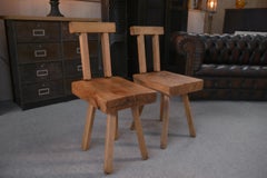 2 chaises brutalistes de la marque MOBICHALET 1960's