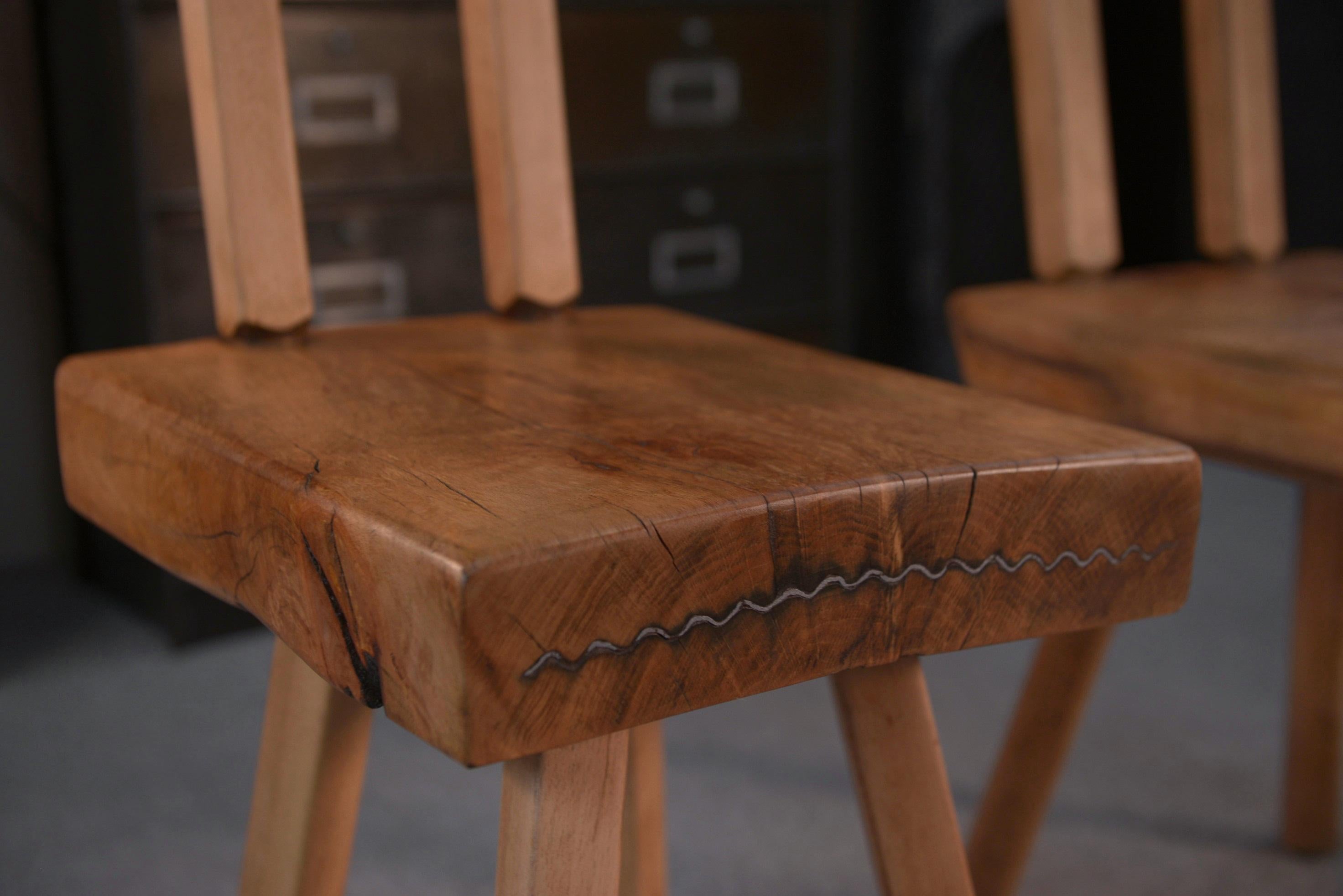 2 chaises brutalistes de la marque MOBICHALET 1960's In Good Condition For Sale In TOURCOING, FR