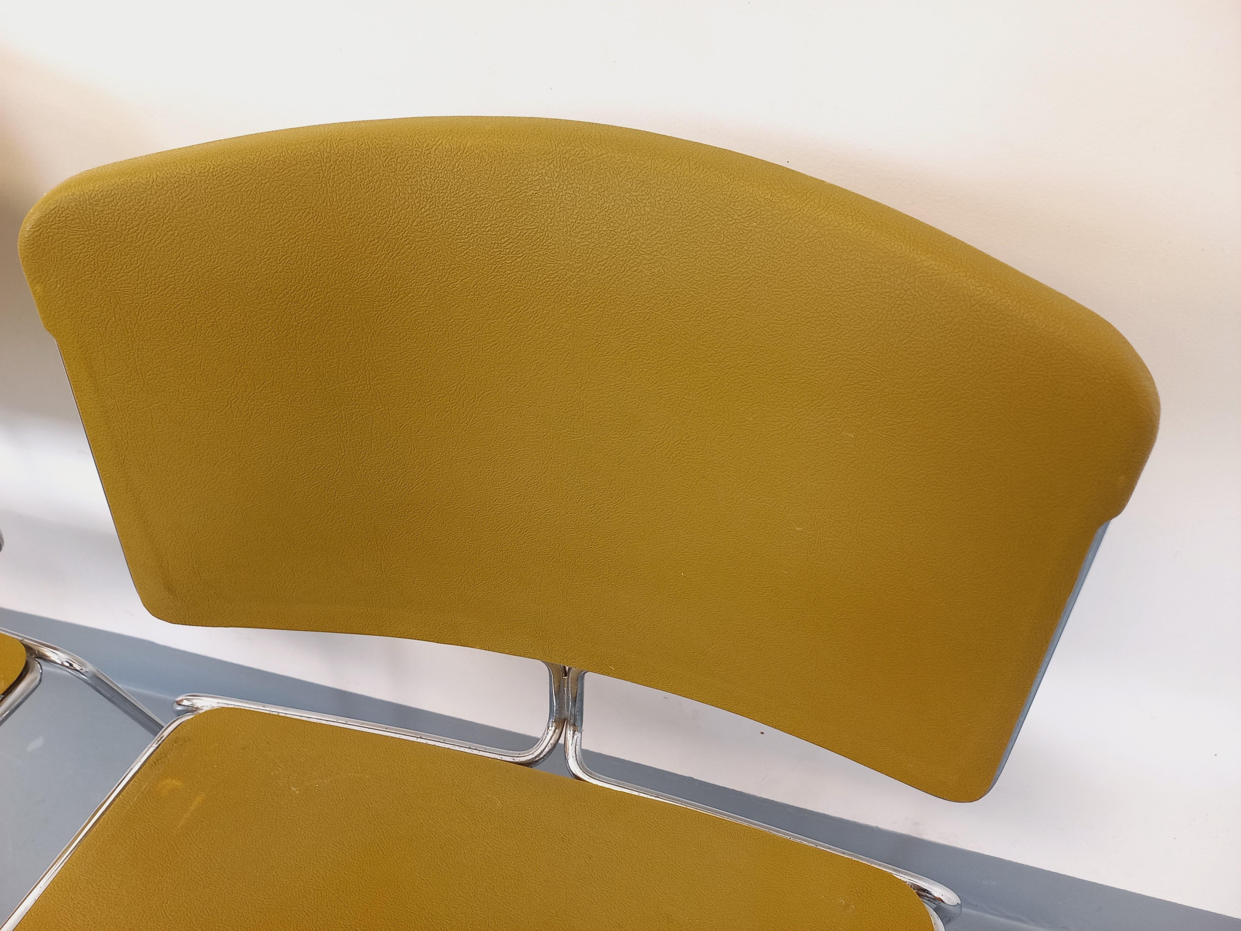 2 Chaises empilables vintage Max Stacker Steelcase en plastique et chrome im Angebot 8