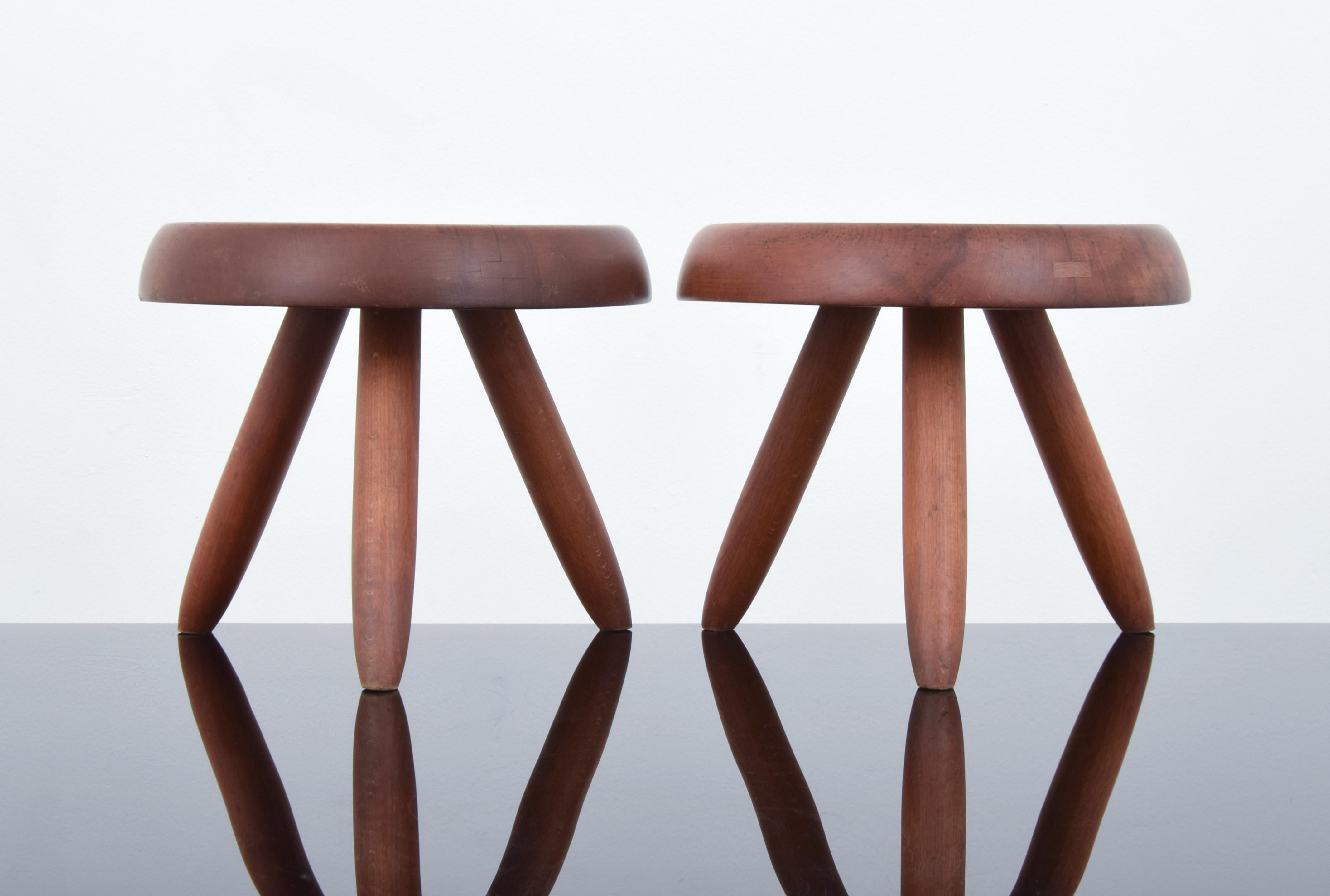20th Century 2 Charlotte Perriand Low Stools, Priced Each For Sale