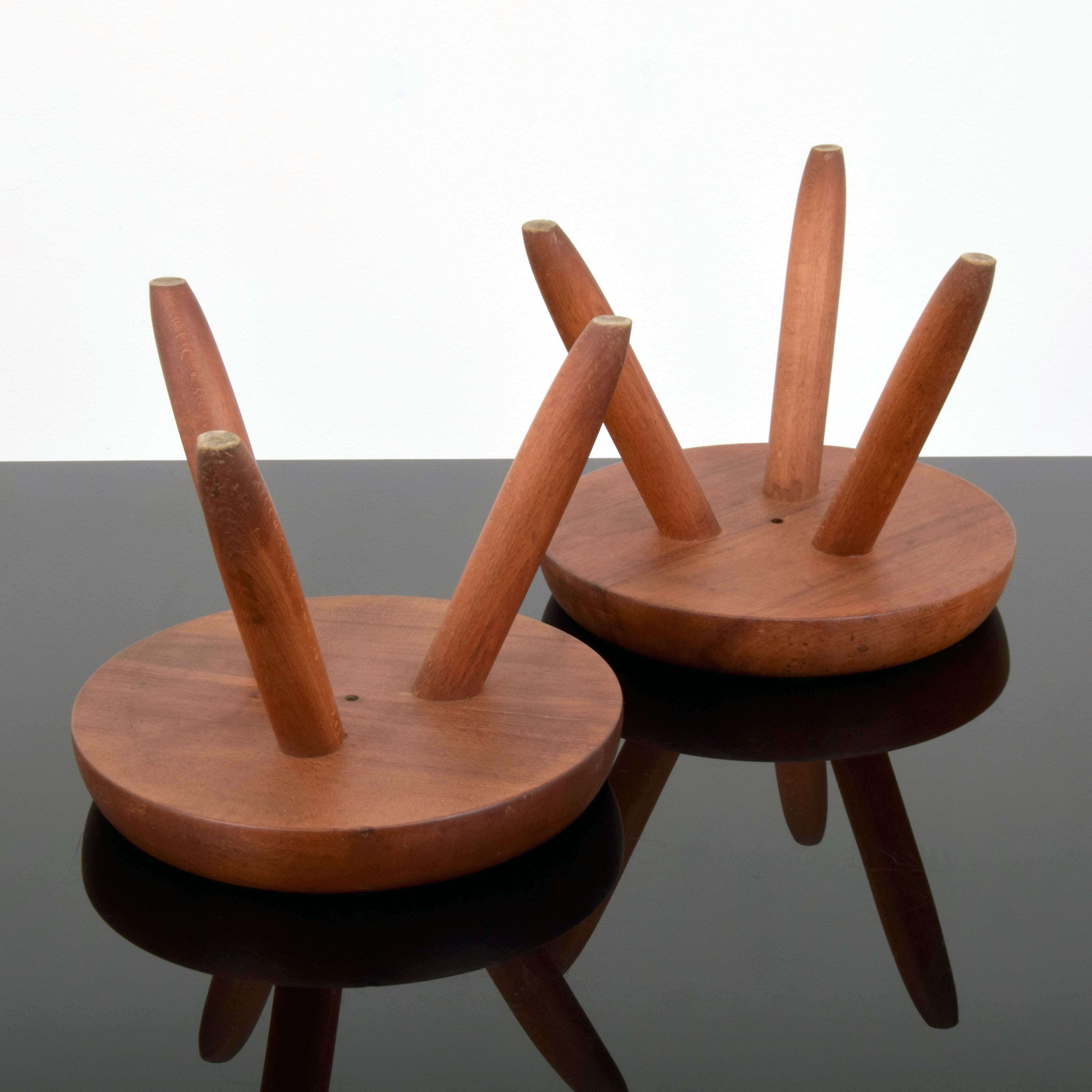 Beech 2 Charlotte Perriand Low Stools, Priced Each For Sale