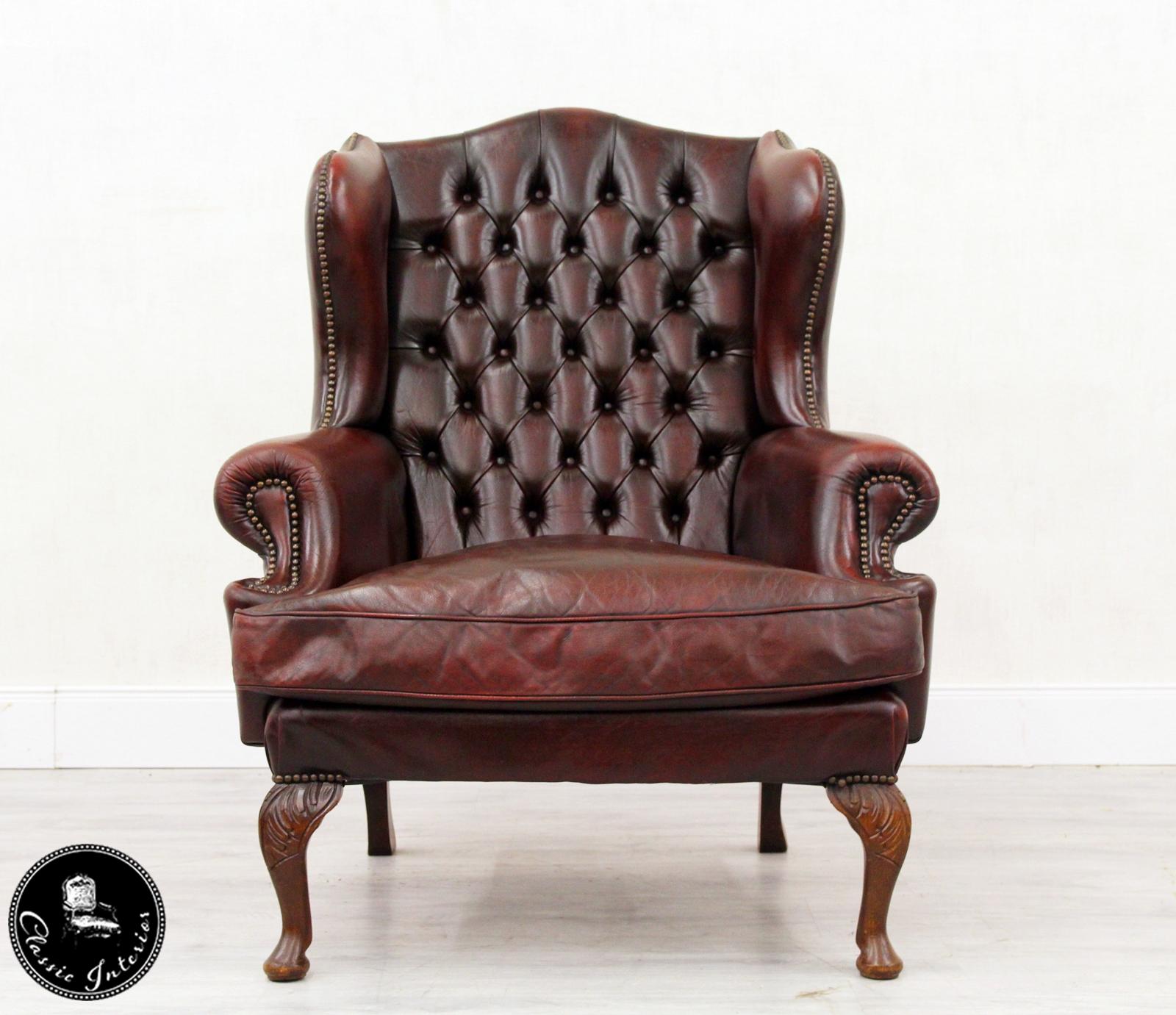 2 Chesterfield Armchair Wing Chair Antique Chair im Zustand „Gut“ in Lage, DE