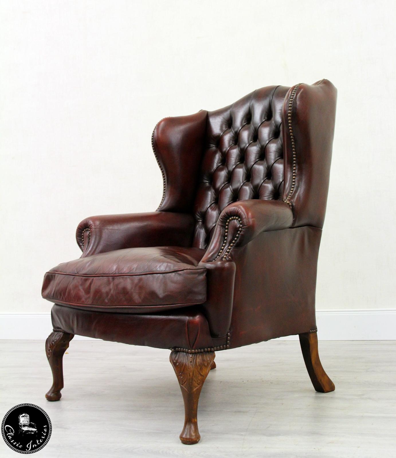 2 Chesterfield Armchair Wing Chair Antique Chair 1