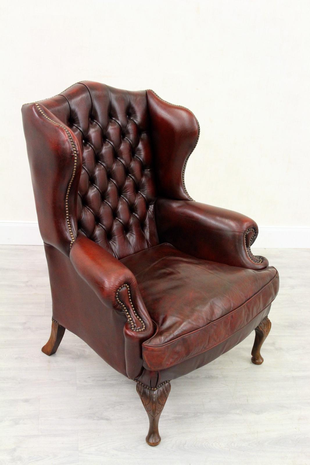 2 Chesterfield Armchair Wing Chair Antique Chair 3