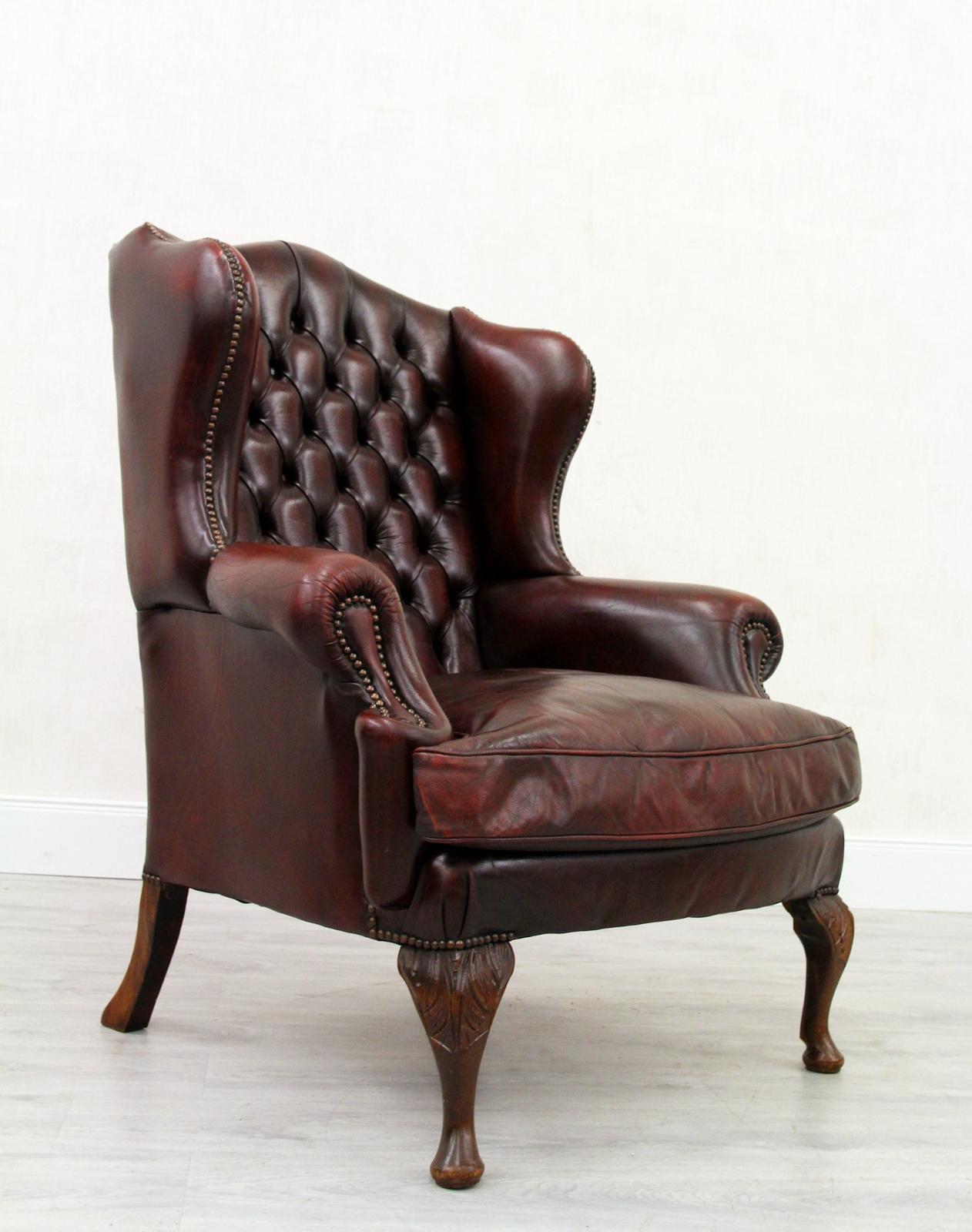 2 Chesterfield Armchair Wing Chair Antique Chair 4