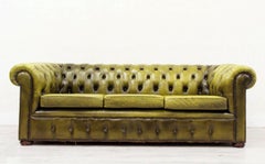 2 Chesterfield Sofa Leather Antique Vintage Couch English Chippendale