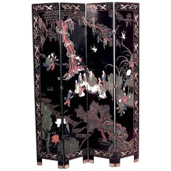 2 Chinese Coromandel 4-Fold Screens