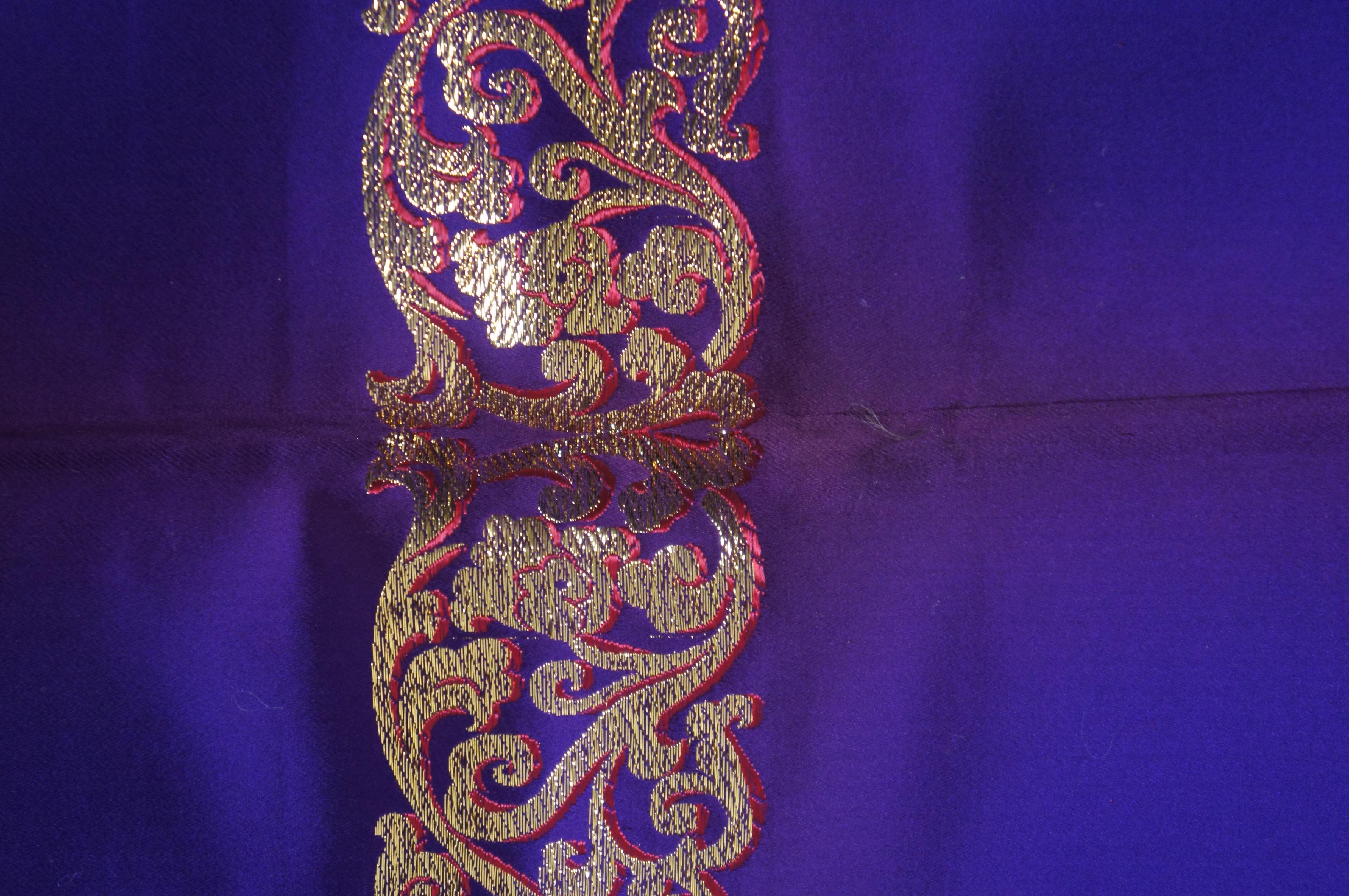 2 Korean Metallic Silk Embroidered Peacock Dragon Textile Tapestry 83