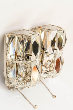 2 chromed Bakalowits wall lamps vienna around 1950s