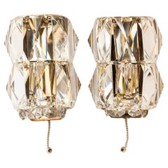 2 chromed Bakalowits wall lamps vienna around 1950s