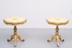 2 Classic Italian Craquelure Side Tables 1960s