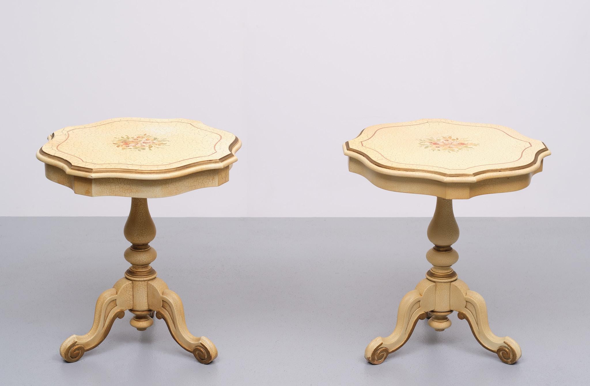 2 Classic Italian Craquelure Side Tables 1960s  In Good Condition For Sale In Den Haag, NL
