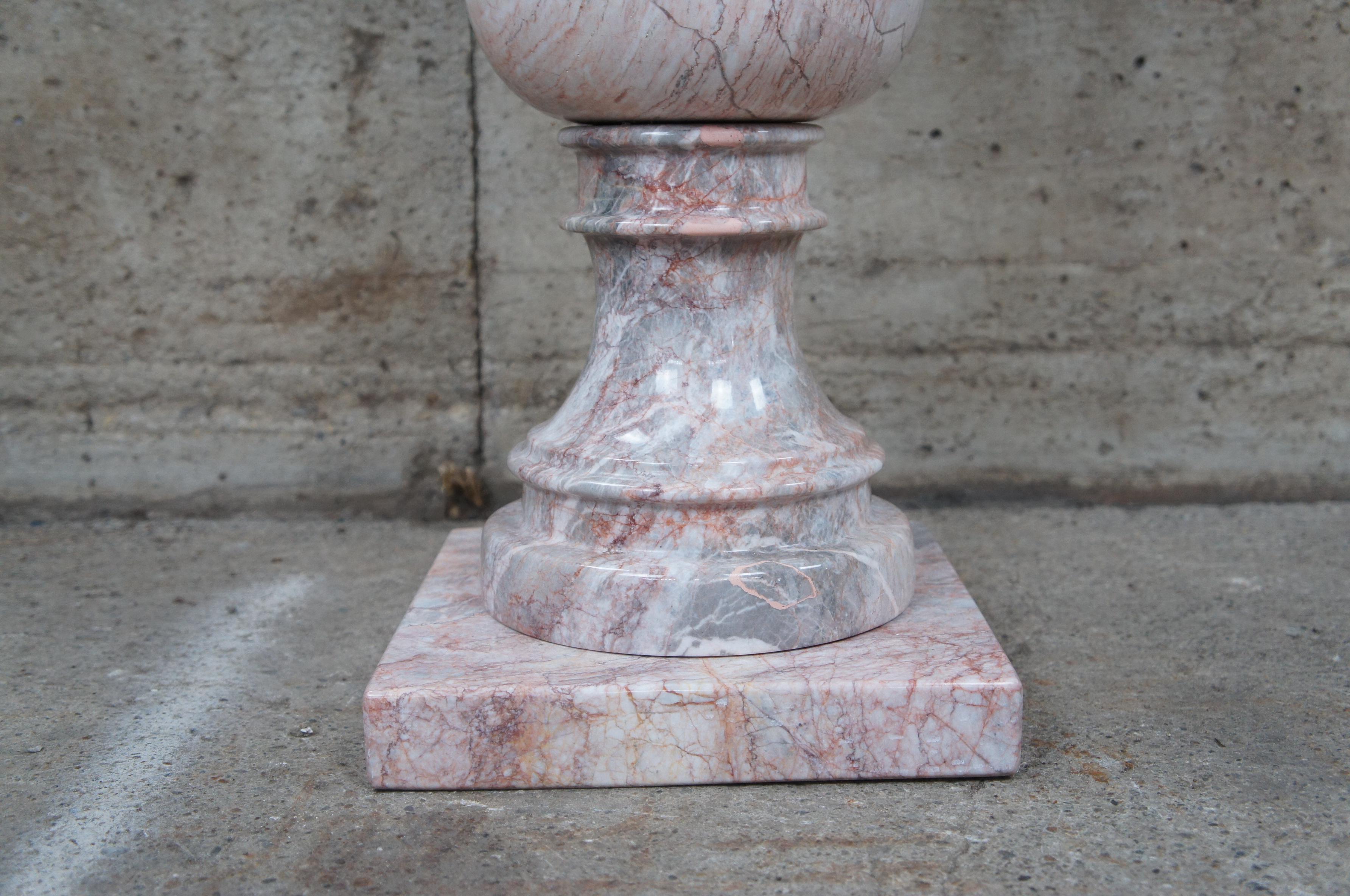 Classical Roman 2 Classical Rouge Marble Columns Pillar Pedestal Stand Sculpture Display Pair For Sale