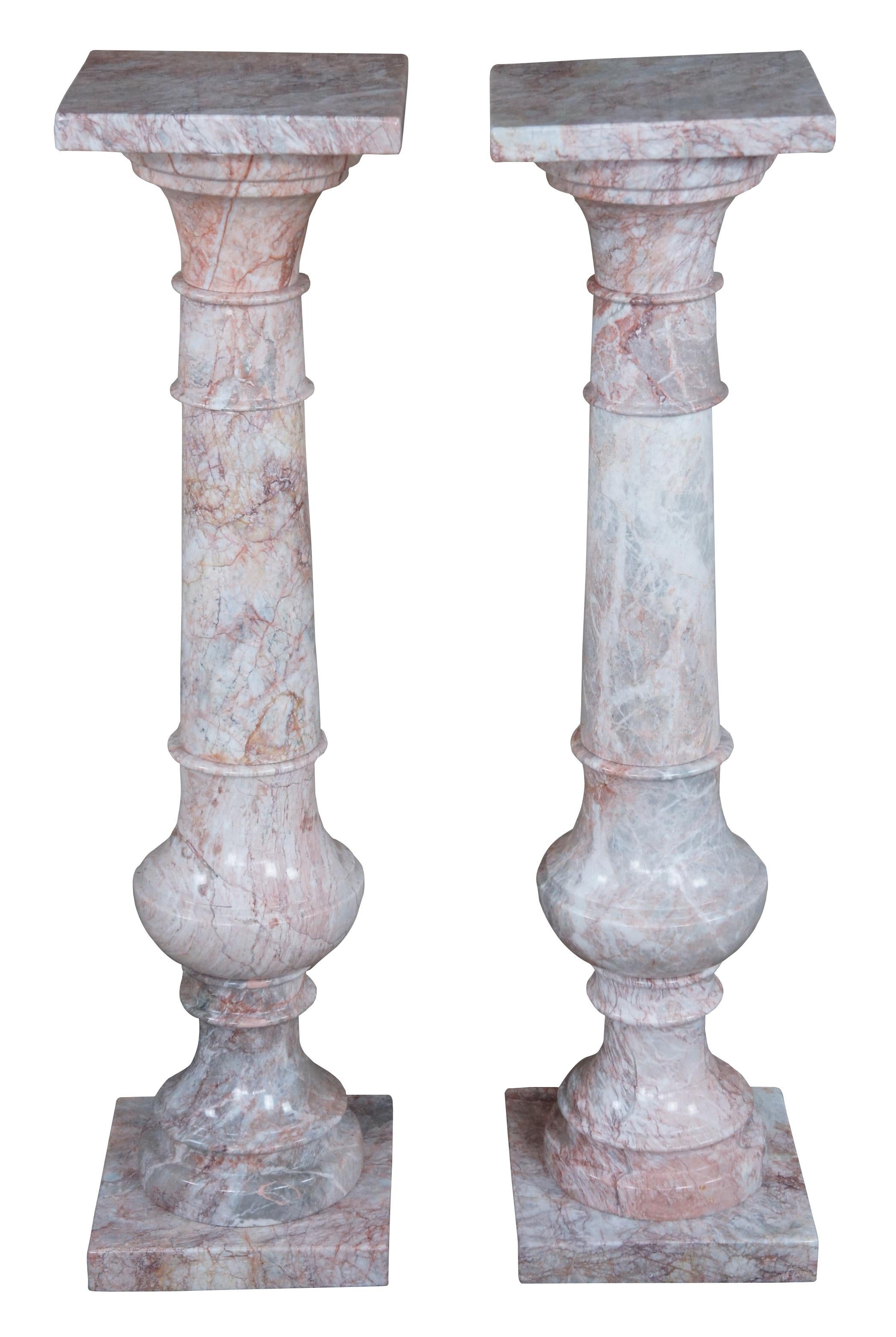 Faux Marble Pillar Pillar Antique-White-White Marble Imitation column Flowers Table 