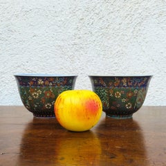 2 Cloisonné-Schalen, Asien, spätes 19. - frühes 20.