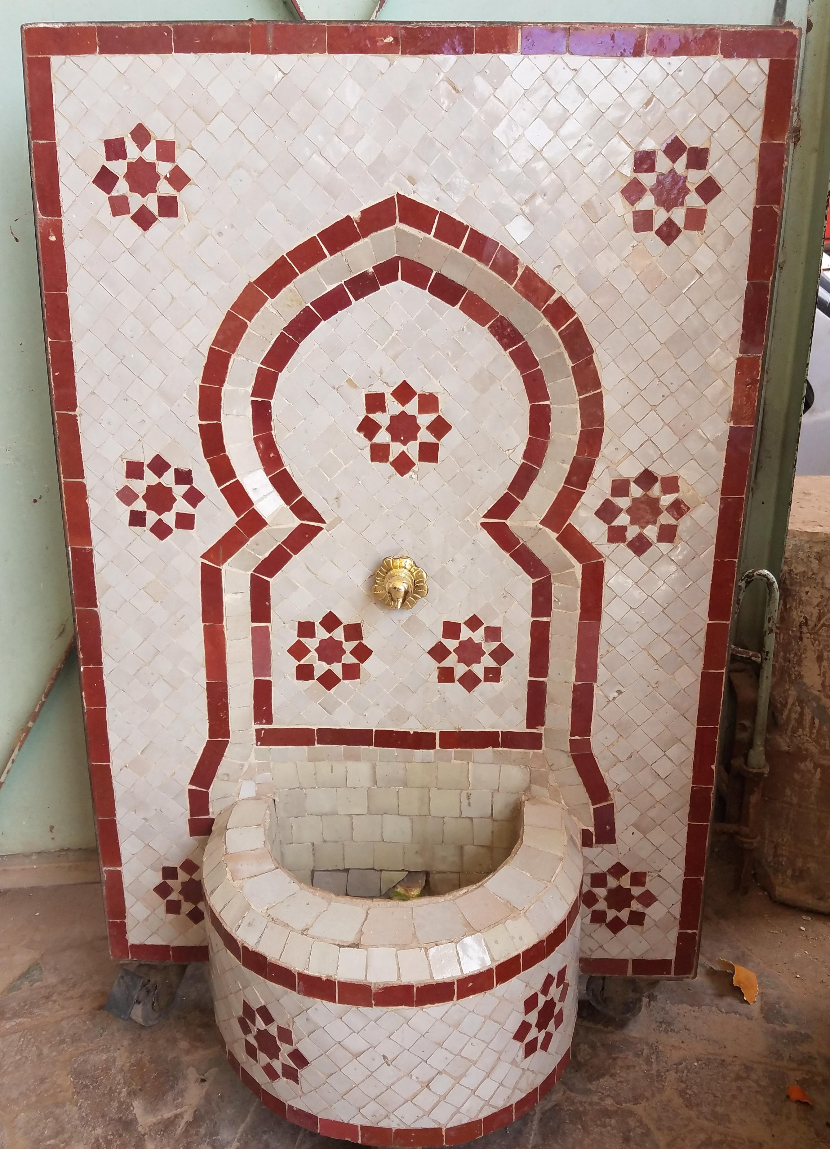 2 Color Moroccan Mosaic Mini Fountain, Marrakech 4 For Sale 1