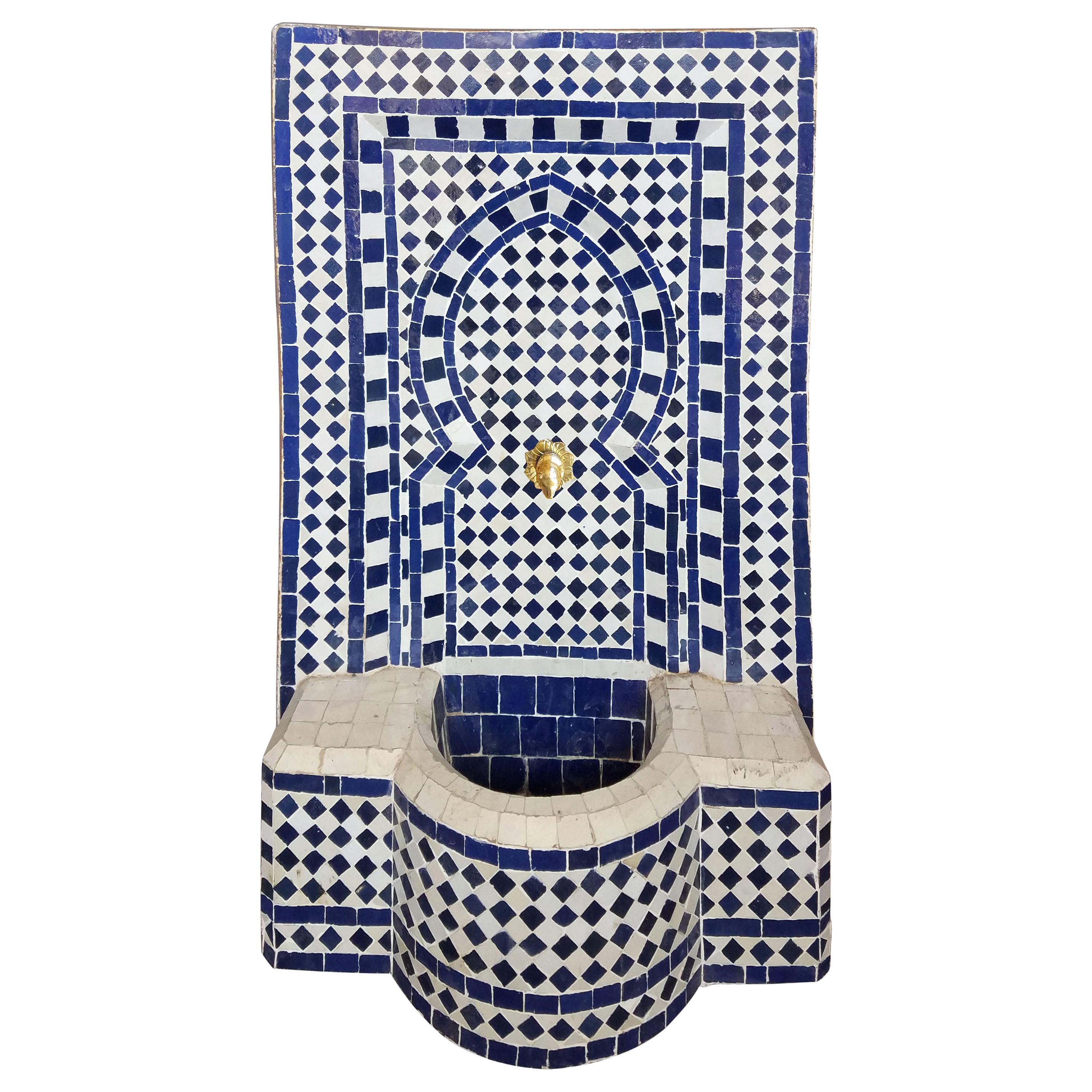 2 Color Moroccan Mosaic Mini Fountain, Marrakech 5 For Sale