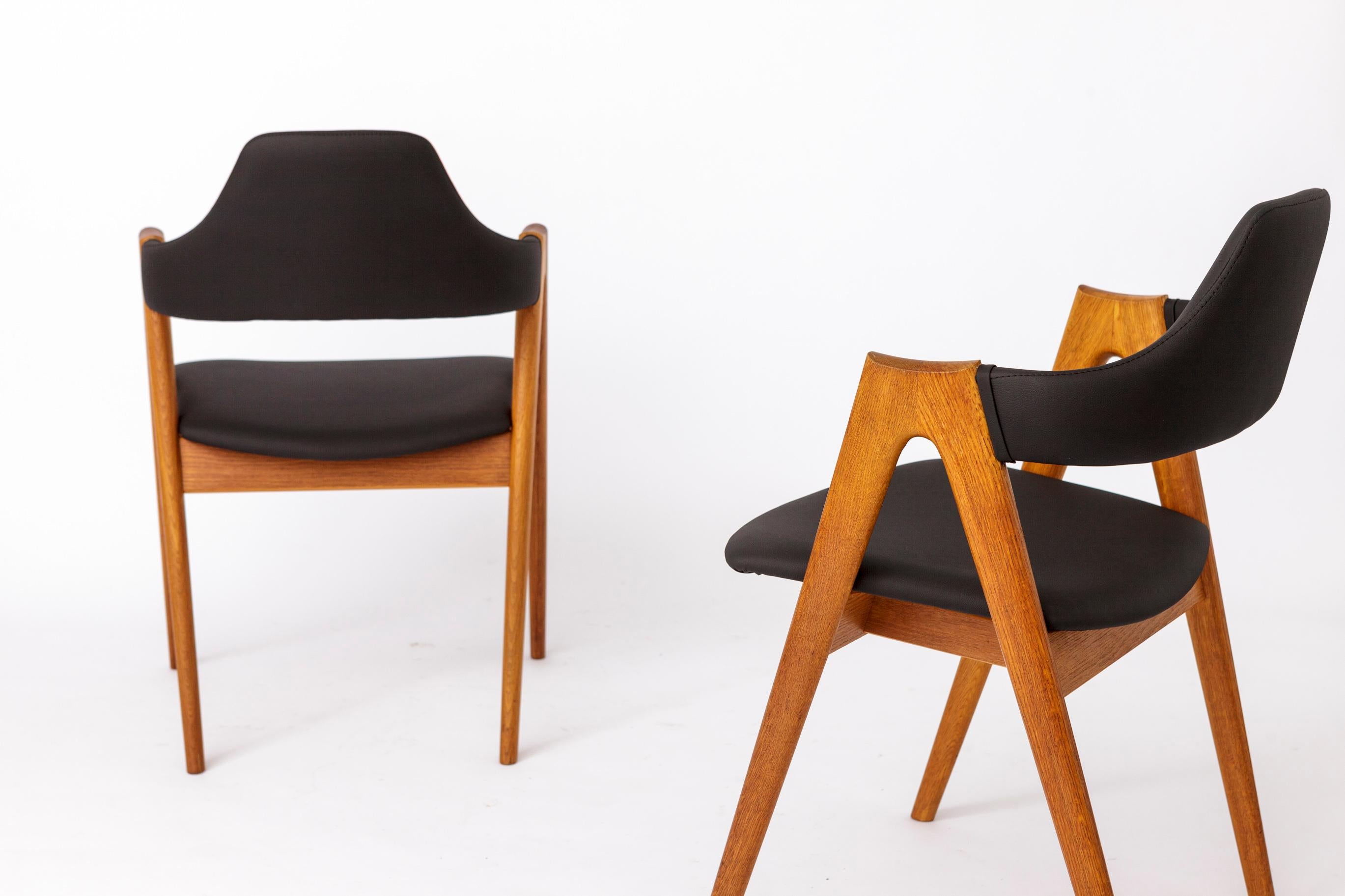 Danese 2 sedie da pranzo in teak Compass, anni '60, di Kai Kristiansen per SVA Møbler, Set di 2 in vendita
