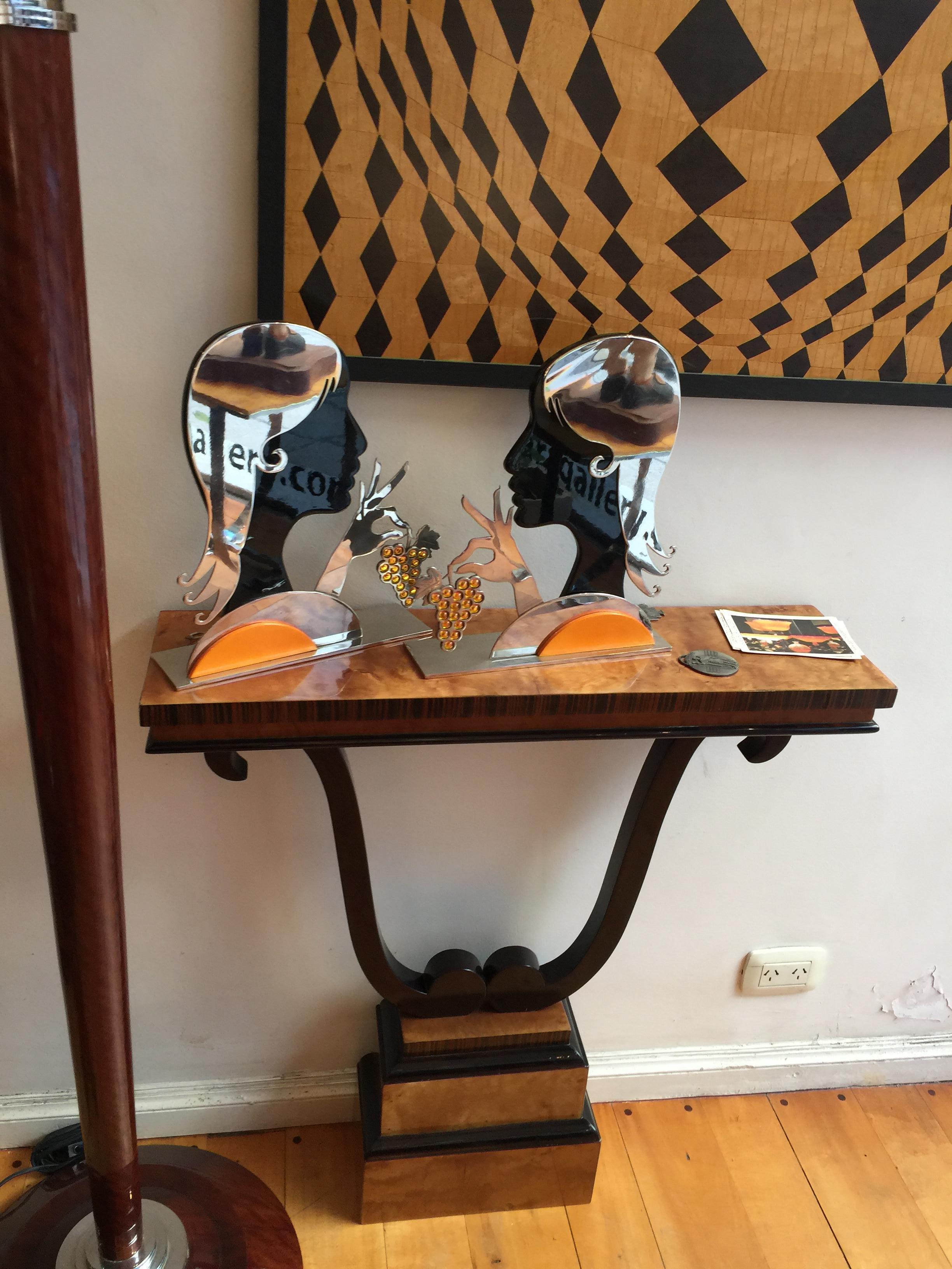2 Consoles Style Art Deco in Wood and Polyurethanic Lacquer, French 1925 For Sale 6