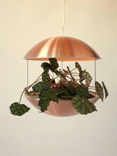 Copper Plated Aluminium Lighted Planter from Lyskaer, 1970s, Denmark