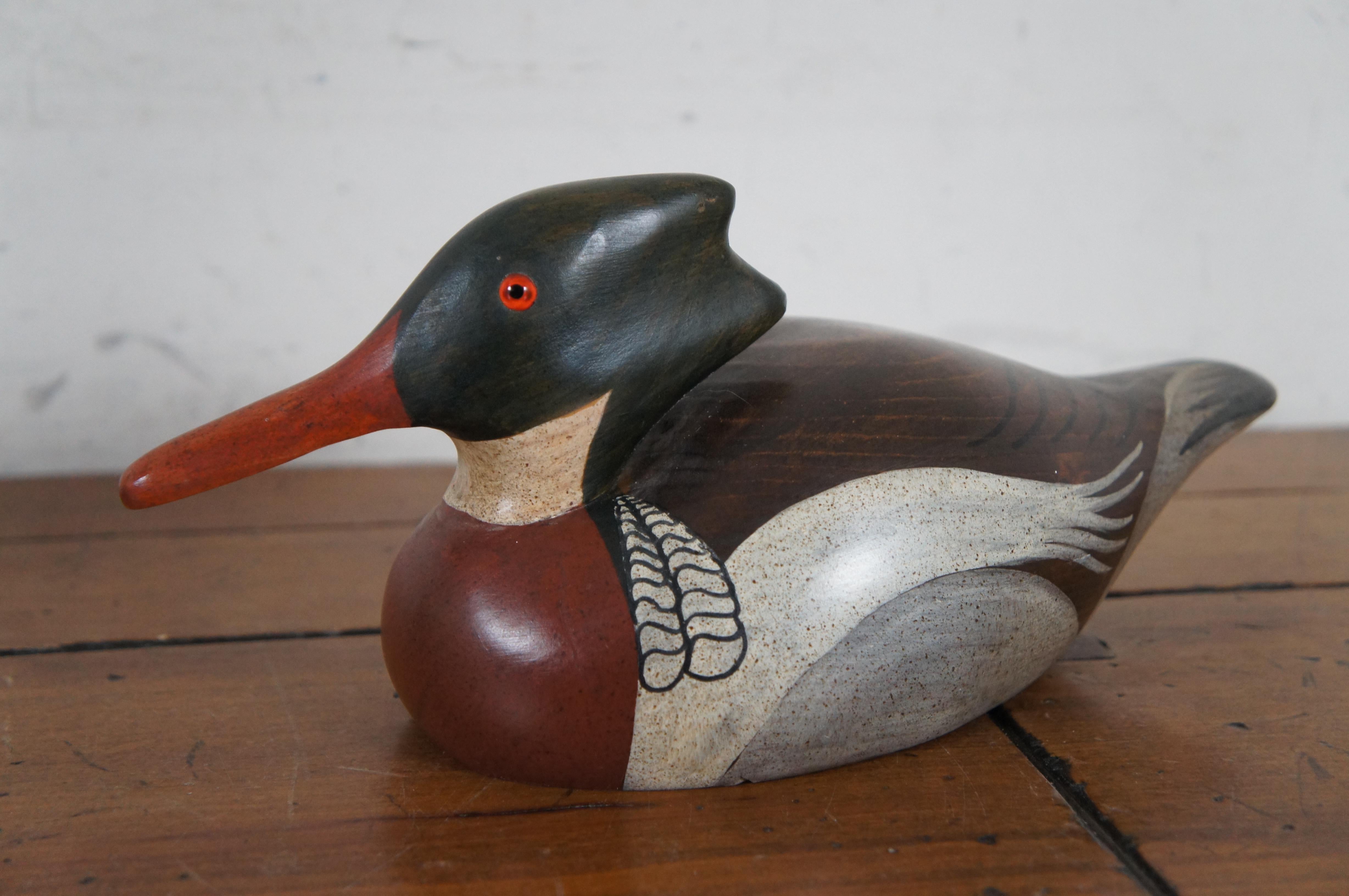 2 Craig Fellows Big Sky Carvers signés Mallard Drake Duck Decoys 11