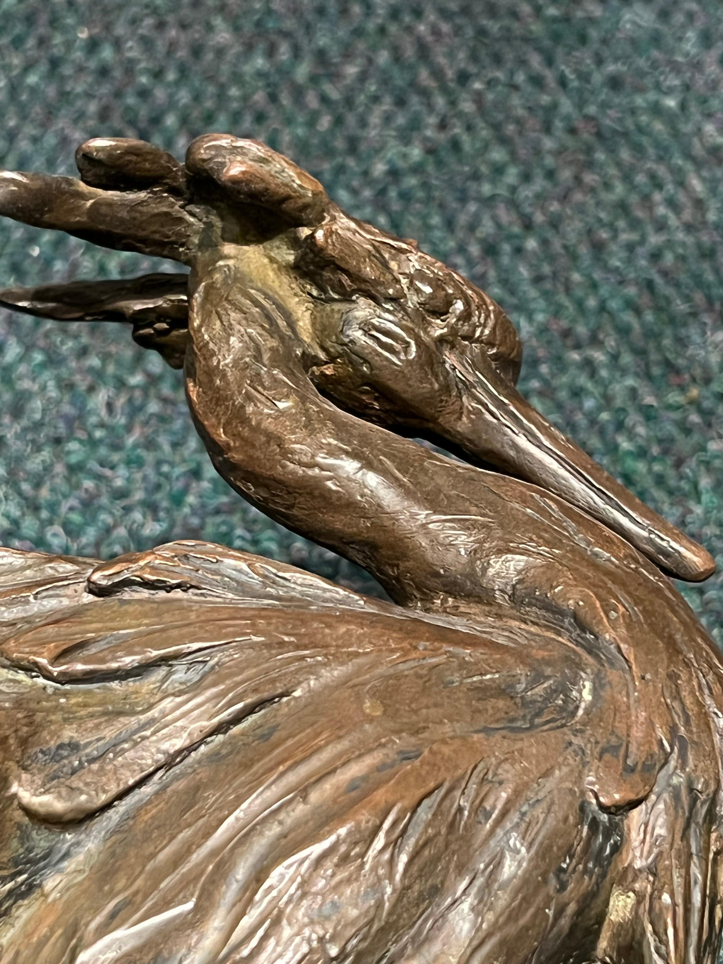 2 Matériau de l'oiseau grue, enseigne en bronze et marbre, Susse Frères, France, 1900 en vente 6