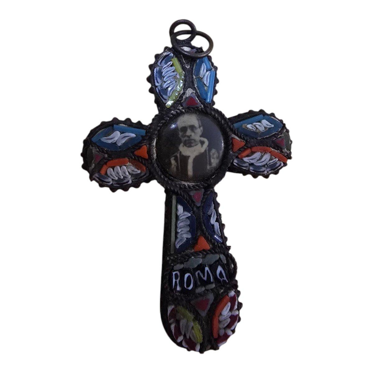 Autre 2 croix avec micromosaïque - Rome, 19e siècle en vente