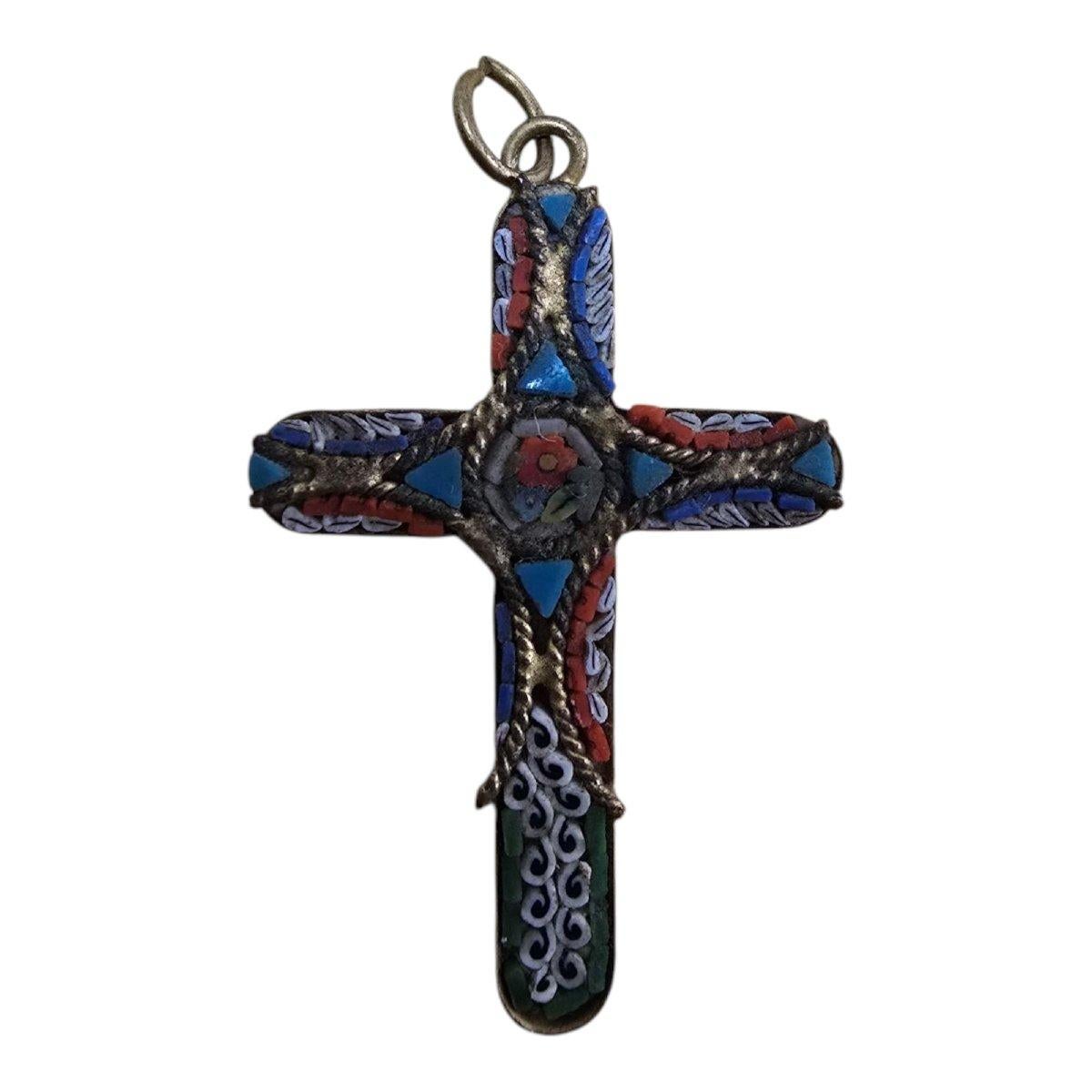 italien 2 croix avec micromosaïque - Rome, 19e siècle en vente