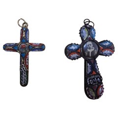 2 Crosses with Micromosaic – Rome, 19th Century