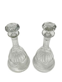 2 Crystal ship decanters in bell shape