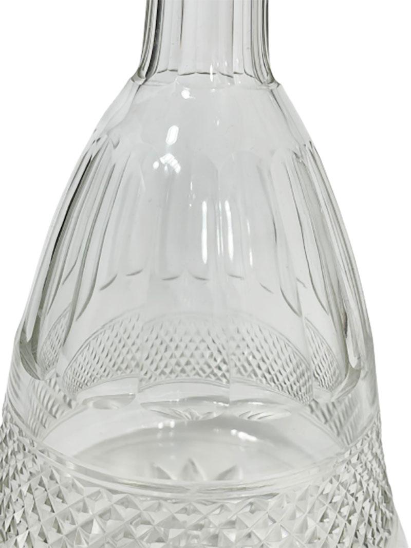 European 2 Crystal ship decanters in bell shape For Sale