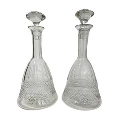 Used 2 Crystal ship decanters in bell shape