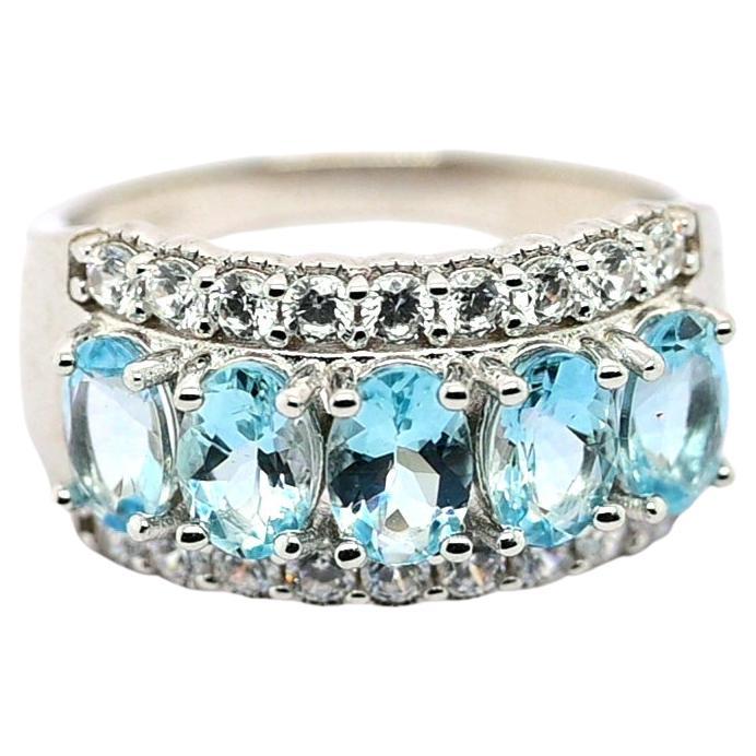 2 Ct Aquamarine Halo Cocktail Ring 925 Sterling Silver Bridal