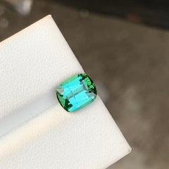 2 Karat bläulich-grüner Turmalin im Kissenschliff, natürlicher Edelstein für Schmuck, 8 mm