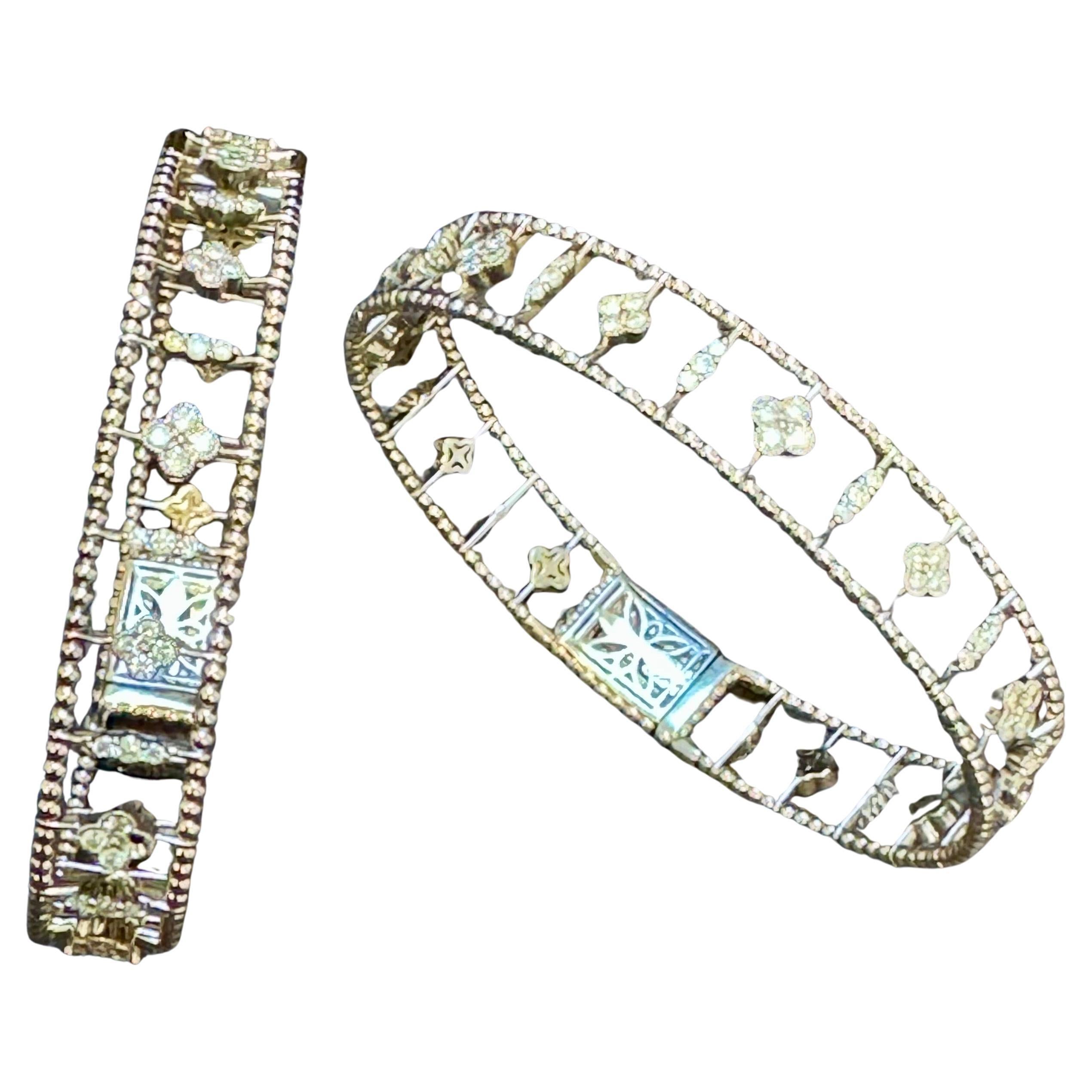 2 Ct Brilliant Cut Diamond Metro Women 14 Kt White Gold Diamond Bangle Bracelet For Sale