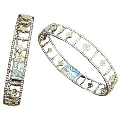 2 Ct Brilliante Diamond Metro Women 14 Kt White Gold Diamond Bangle Bracelet