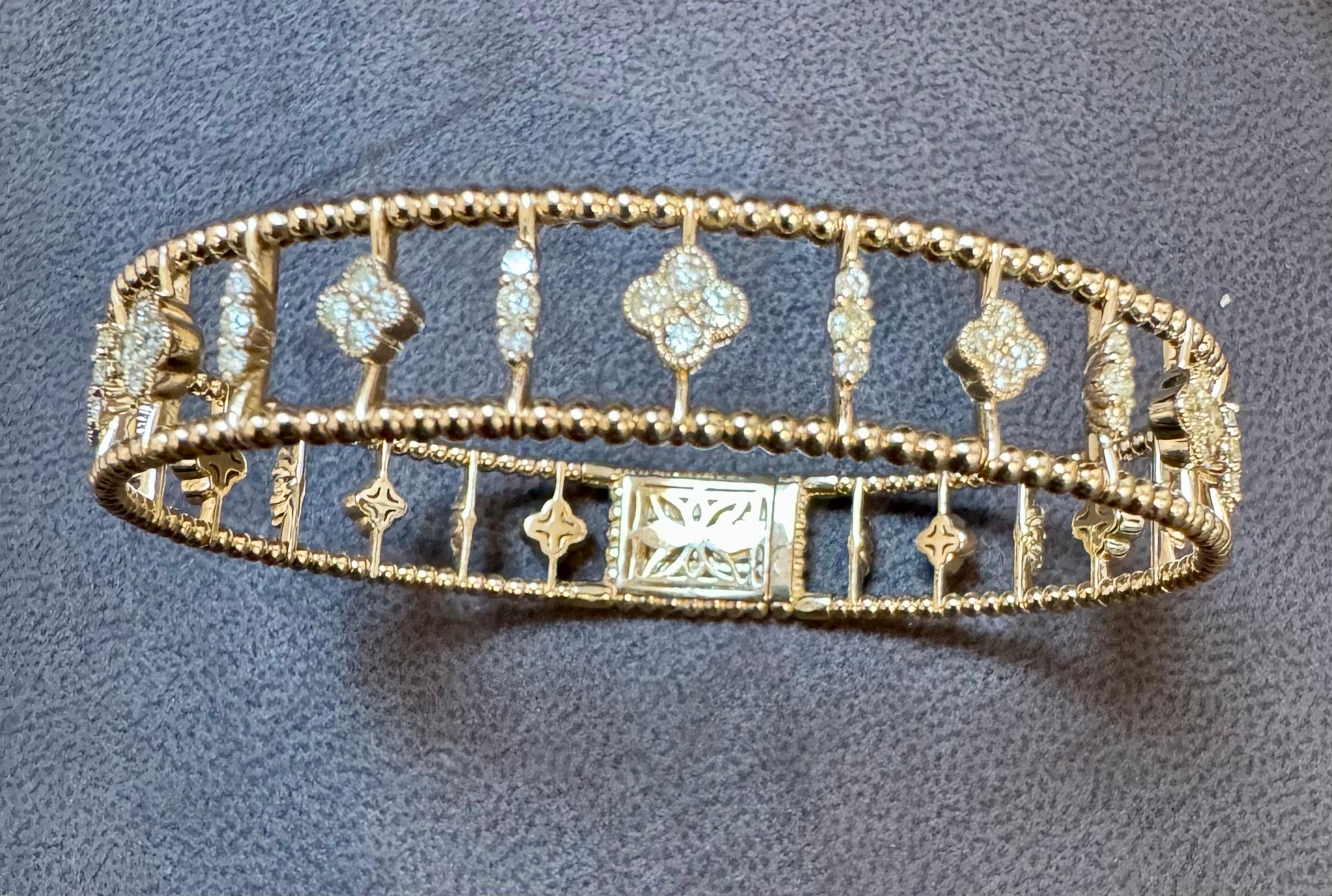 2 Ct Brilliant Cut Diamond Metro Women 14 Kt Yellow Gold Diamond Bangle Bracelet 7