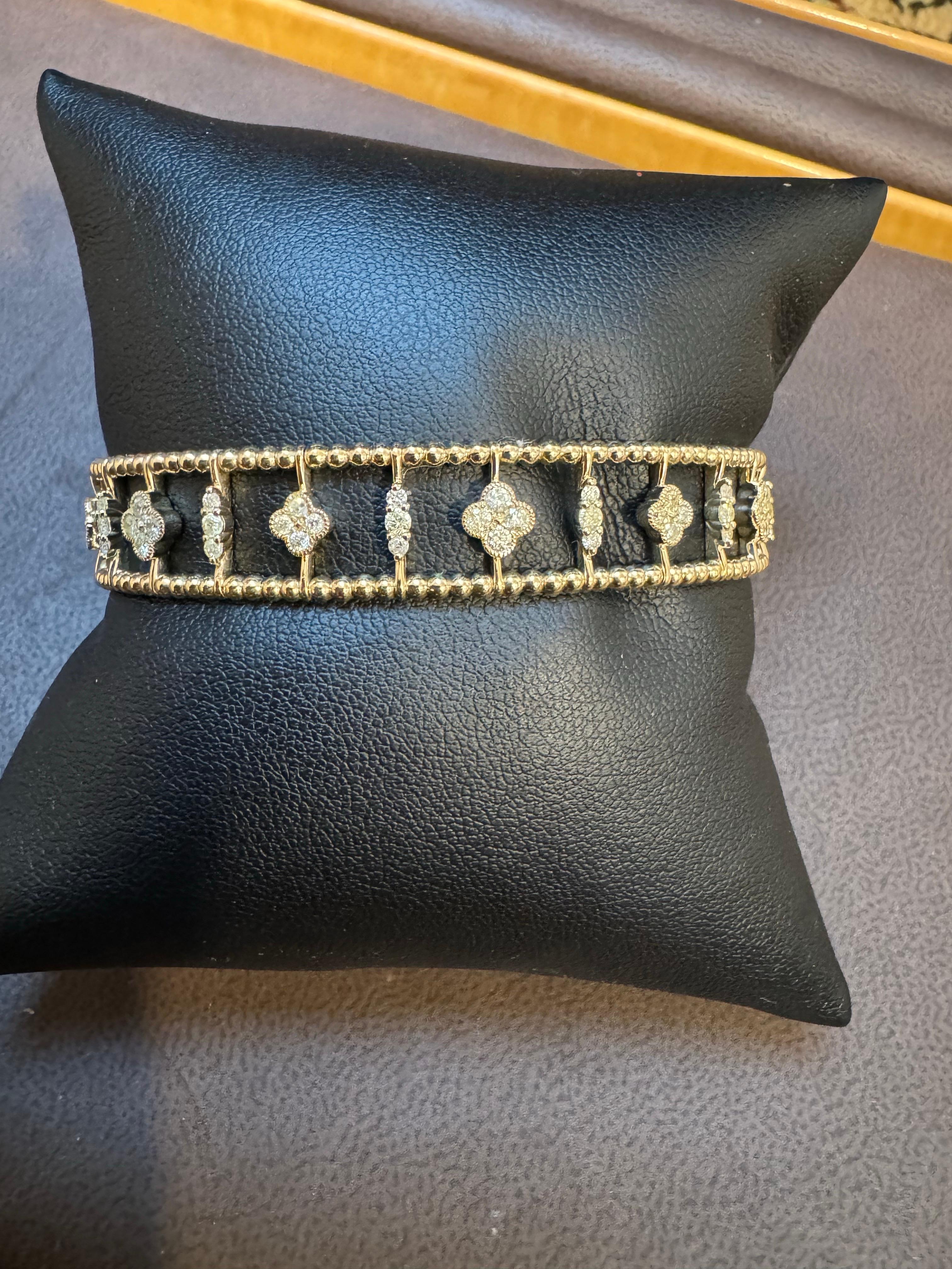 2 Ct Brilliant Cut Diamond Metro Women 14 Kt Yellow Gold Diamond Bangle Bracelet 9