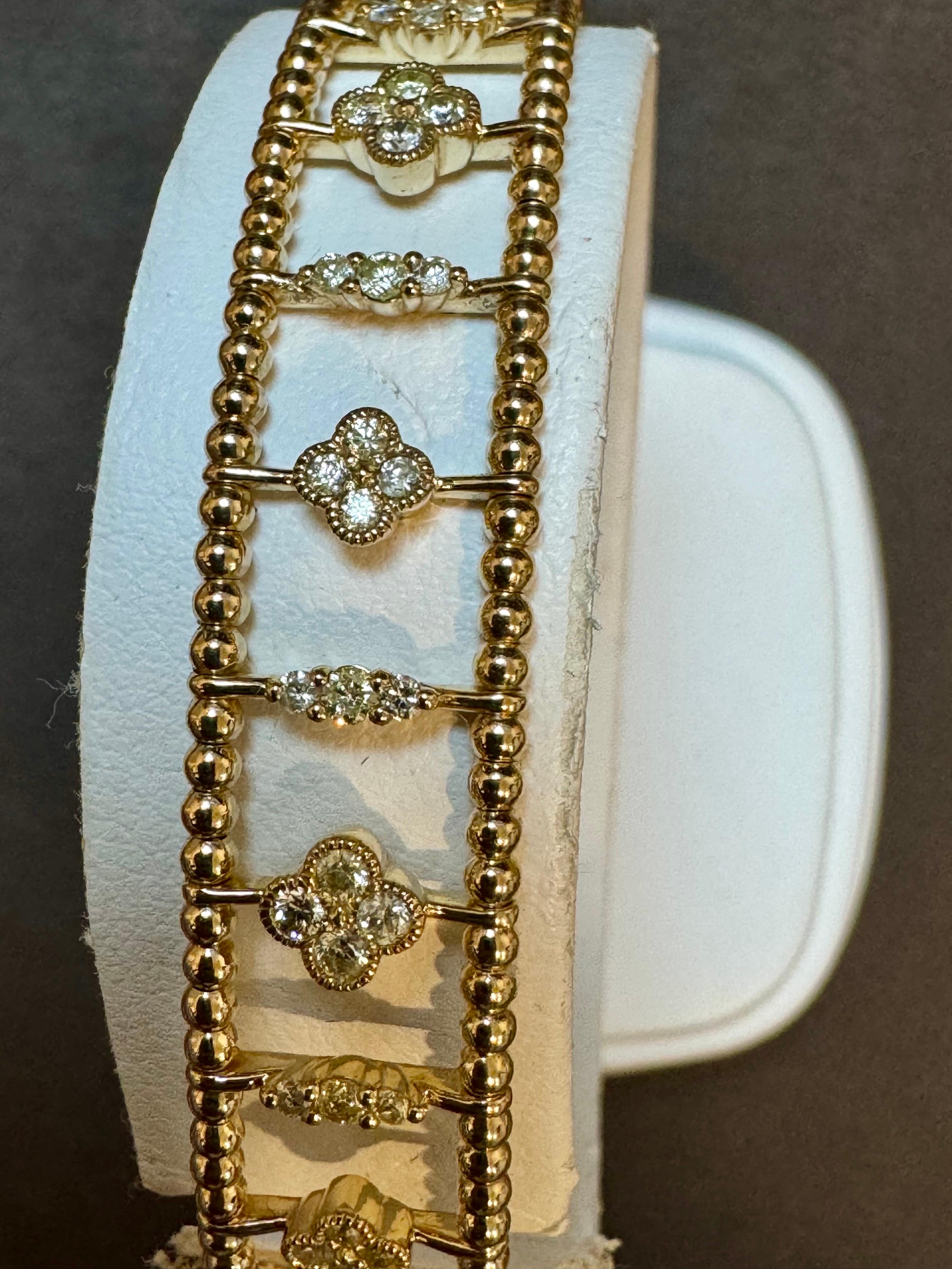 2 Ct Brilliant Cut Diamond Metro Women 14 Kt Yellow Gold Diamond Bangle Bracelet 1