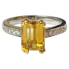 2 Carat Citrine Diamond Cocktail Ring