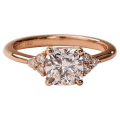 2 CT Cushion Cut Moissanite Engagement Ring 14k rose gold Gift For Her.