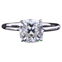 2 CT Cushion Cut Moissanite Engagement Ring 925 Sterling Silver Solitaire Ring.
