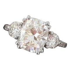 2 CT Cushion Cut Moissanite Wedding Ring 925 Sterling Silver Unique Bridal Ring