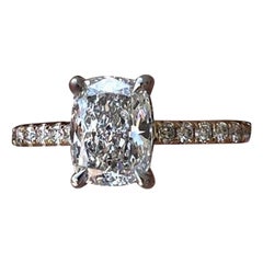 2 CT Cushion Cut Ring 925 Sterling Silver Moissanite Ring For Her Unique Gift.