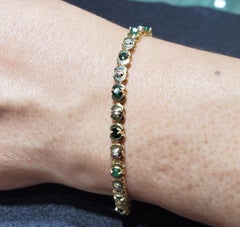 2 CT. Emerald Diamond Tennis Bracelet 14k Yellow Gold