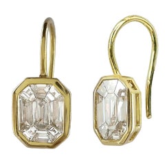2 Ct face up cluster diamond earrings with french wires