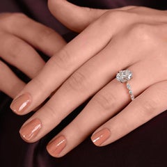 2 CT Hidden Halo Moissanite Ring 14k rose gold Anniversary Ring For Her.