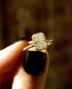 2 CT Moissanite Radiant Cut Solitaire Ring 925 Sterling Silver Wedding Gift.