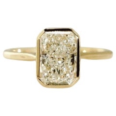 2 CT Moissanite Radiant Cut Solitaire Ring 925 Sterling Silver Wedding Gift.