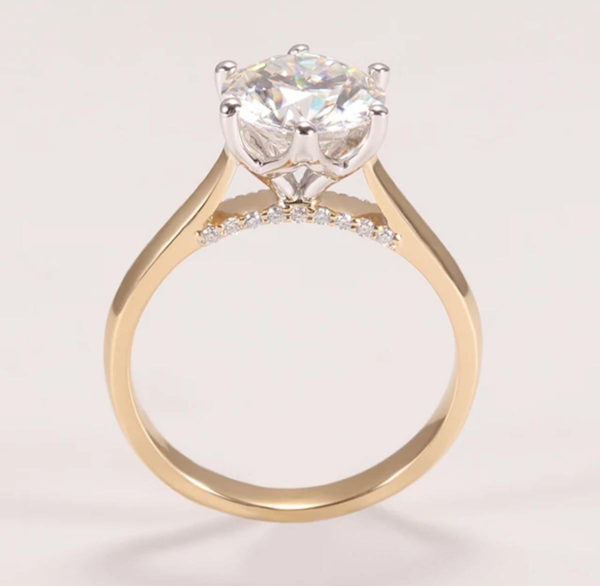 Anello nuziale in argento da 2 ct Moissanite Regalo per lei Solitare  Anello. 2